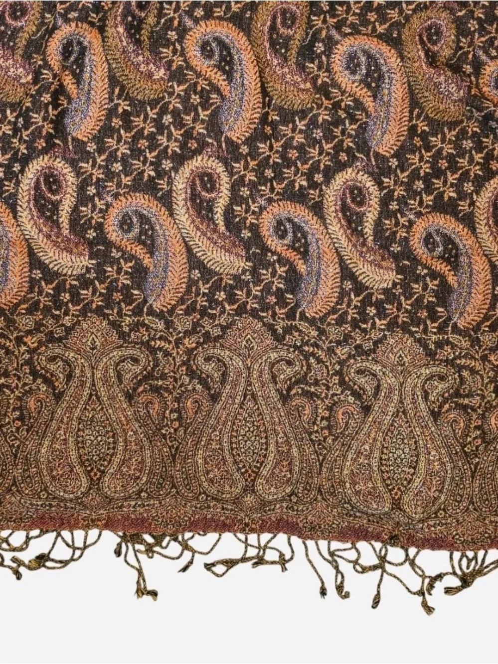 NWT Bindya New York Reversible Paisley Pashmina Shawl Scarf